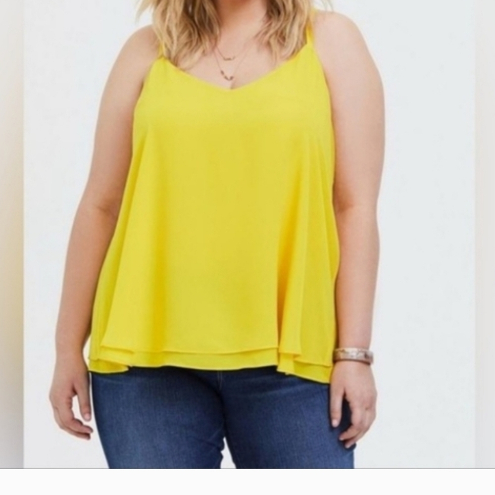 Torrid Bright yellow Chiffon Cami 2x